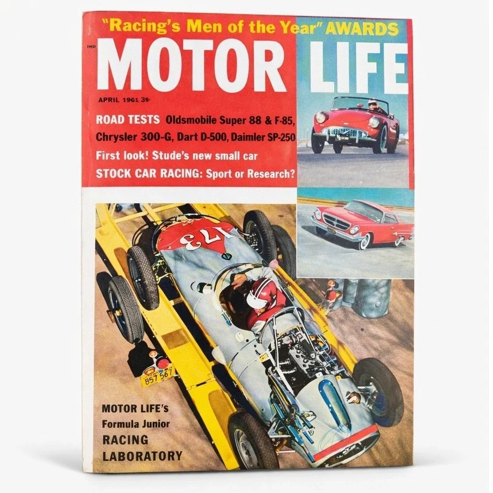 Vintage Motor Life Magazine April 1961 Oldsmobile Chrysler 300-G Daimler SP-250